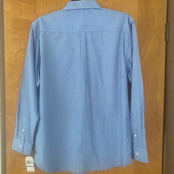 Nautica Blue Striped Dress Shirt Size M 18 - Picture 2 of 4